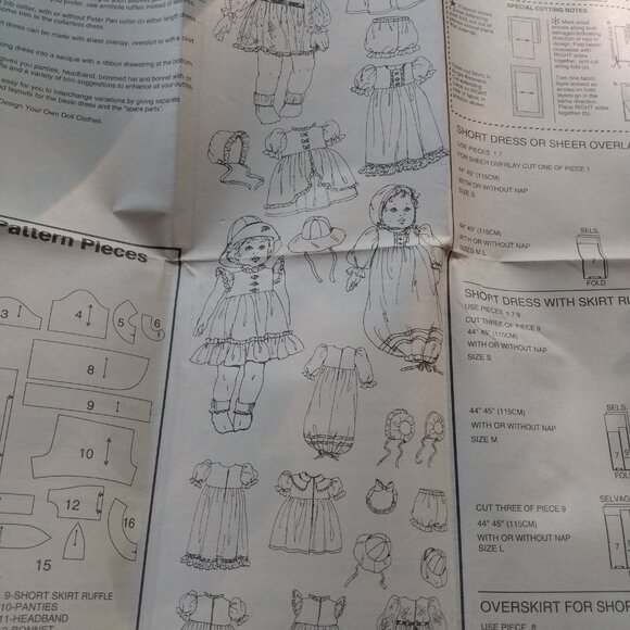 Vintage Doll Clothes Sewing Pattern Dress 12" to 22" Dolls Simplicity 9286 UNCUT - Picture 9 of 9